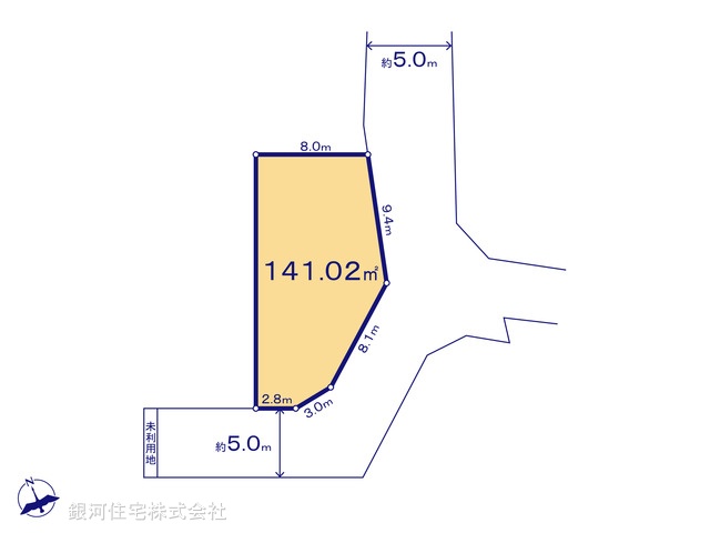 G00386850 東京都武蔵村山市中央３丁目 土地(建築条件付土地) 1980万円【区画図】