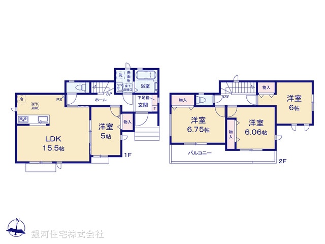 G00386857 埼玉県春日部市藤塚 新築一戸建て 3090万円【間取図】
