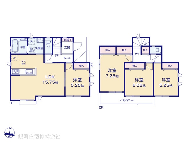 G00386860 埼玉県春日部市藤塚 新築一戸建て 3490万円【間取図】