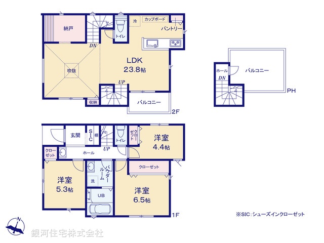G00386876 神奈川県藤沢市辻堂東海岸１丁目 新築一戸建て 6890万円【間取図】