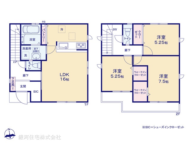 G00386896 東京都葛飾区東金町７丁目 新築一戸建て 5290万円【間取図】