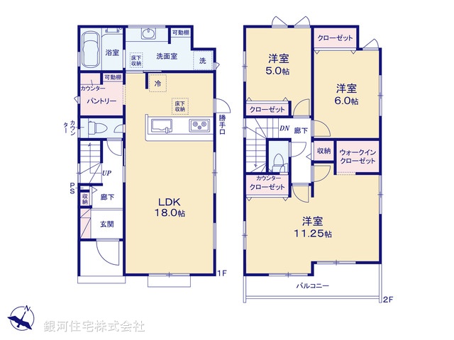 G00386917 埼玉県所沢市大字下安松 新築一戸建て 4898万円【間取図】
