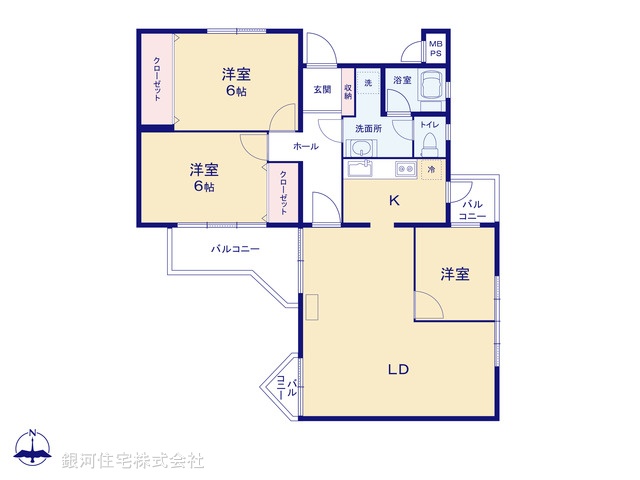 G00387194 神奈川県川崎市宮前区土橋１丁目 中古マンション 2490万円【間取図】