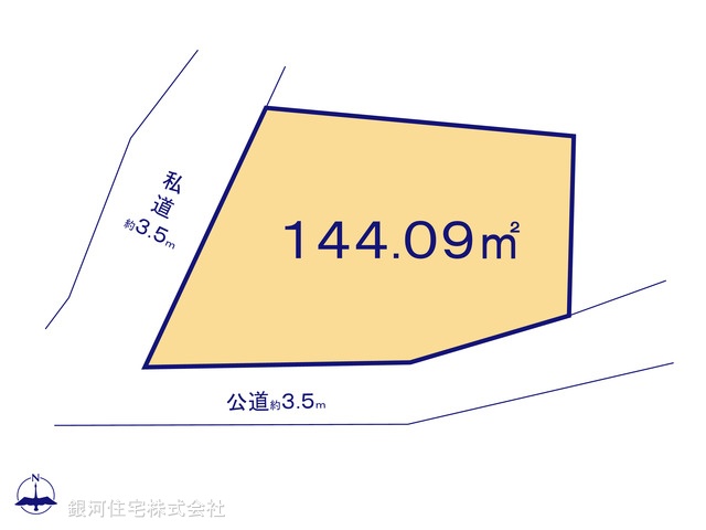G00387553 神奈川県横浜市港南区上大岡東２丁目 土地 4380万円【区画図】