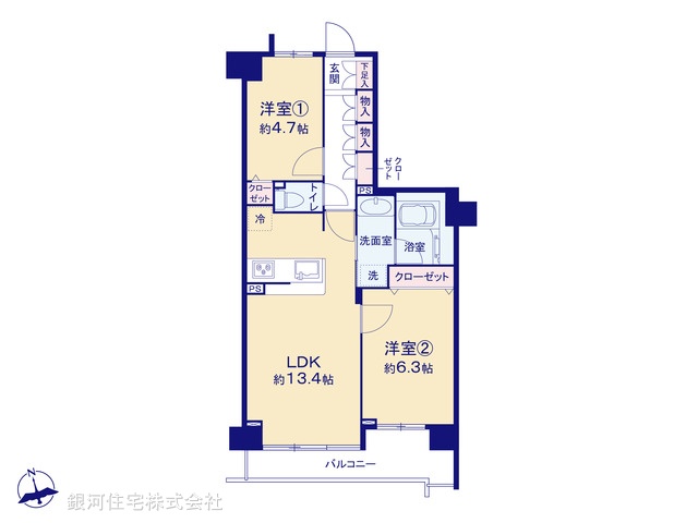 G00387590 埼玉県戸田市新曽南１丁目 中古マンション 3299万円【間取図】