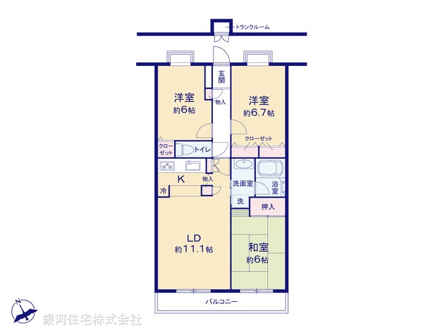 G00387721 千葉県千葉市若葉区千城台東２丁目 中古マンション 1699万円【間取図】