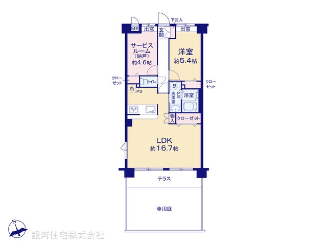 G00387758 東京都町田市玉川学園５丁目 中古マンション 2390万円【間取図】