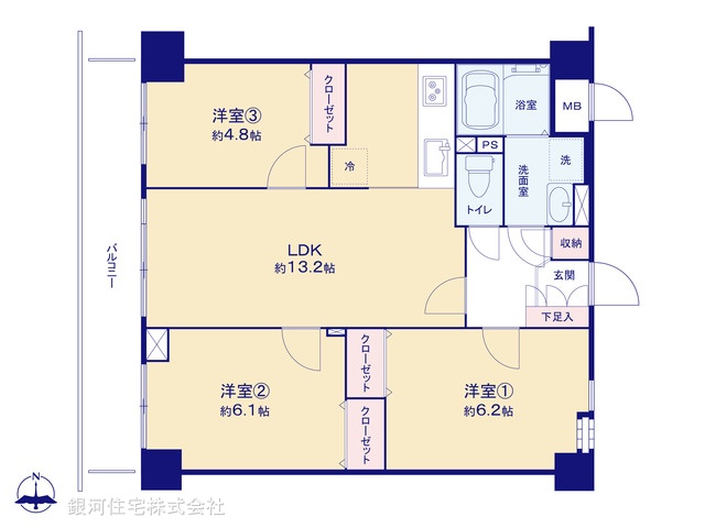 G00387760 埼玉県さいたま市大宮区三橋１丁目 中古マンション 1999万円【間取図】