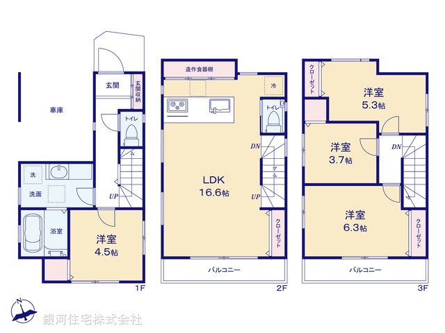 G00387813 埼玉県朝霞市仲町１丁目 新築一戸建て 5780万円【間取図】