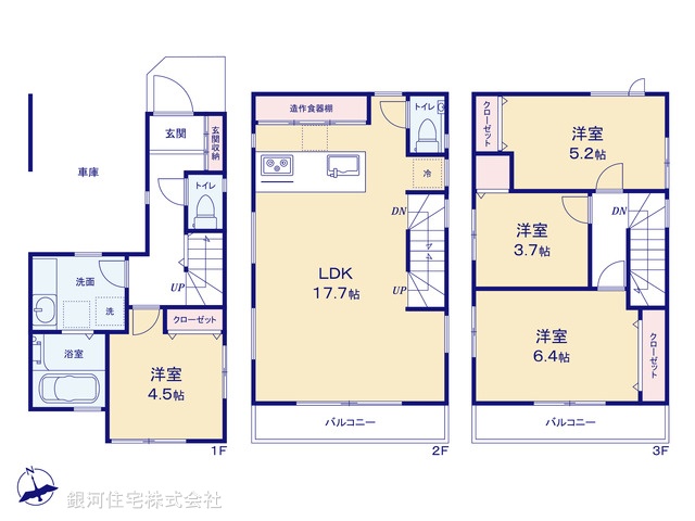 G00387814 埼玉県朝霞市仲町１丁目 新築一戸建て 5980万円【間取図】