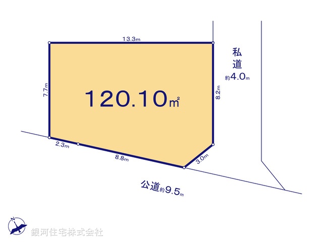 G00387869 埼玉県三郷市早稲田８丁目 土地 2880万円【区画図】