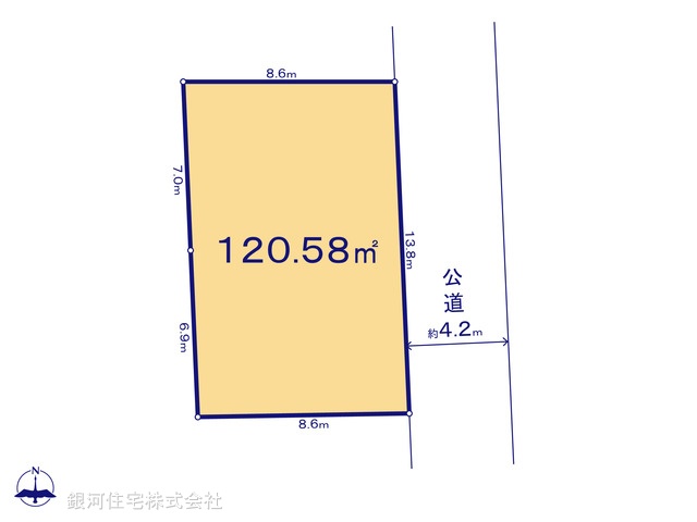 G00387880 東京都小平市学園東町 土地(建築条件付土地) 4180万円【区画図】