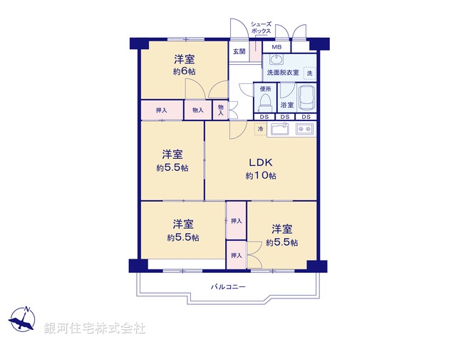 G00388127 千葉県柏市大井 中古マンション 900万円【間取図】