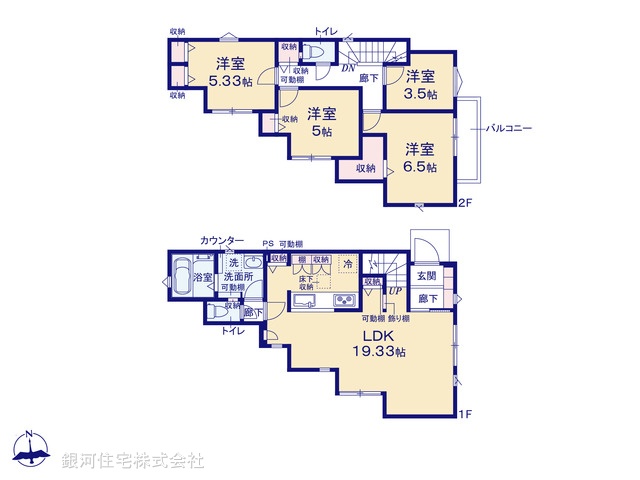 G00388145 東京都調布市深大寺南町５丁目 新築一戸建て 5780万円【間取図】