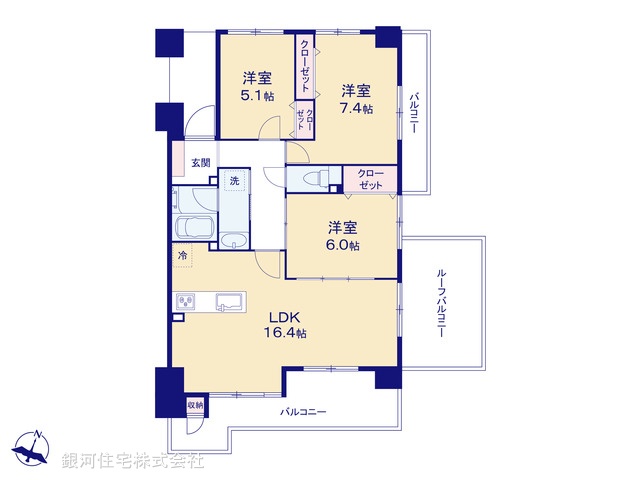 G00388157 神奈川県大和市つきみ野２丁目 中古マンション 3780万円【間取図】