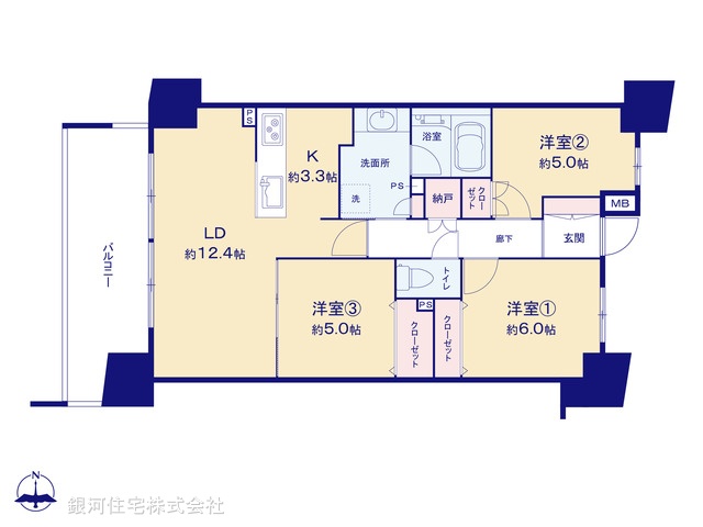 G00388159 東京都八王子市八日町 中古マンション 5680万円【間取図】