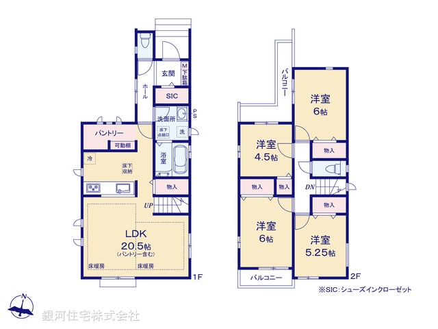 G00388188 東京都練馬区下石神井２丁目 新築一戸建て 7690万円【間取図】