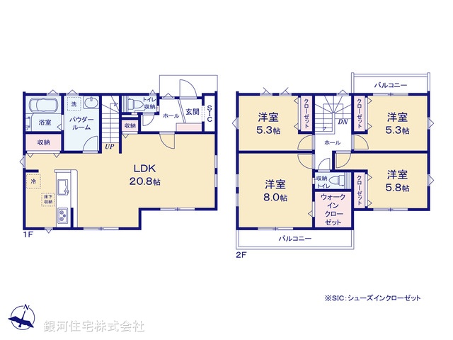 G00388204 神奈川県横浜市戸塚区名瀬町 新築一戸建て 5399万円【間取図】