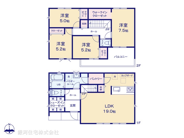 G00388222 神奈川県横浜市金沢区六浦南３丁目 新築一戸建て 5290万円【間取図】