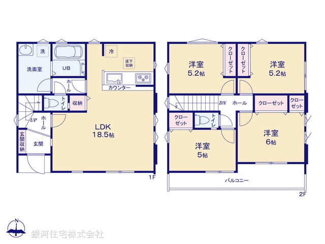G00388329 千葉県松戸市栄町西５丁目 新築一戸建て 4999万円【間取図】
