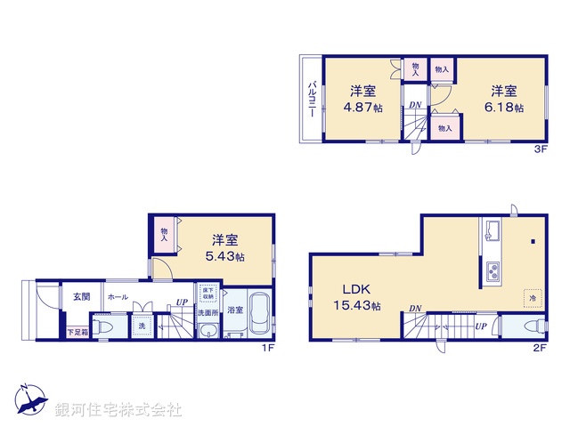 G00388374 千葉県市川市市川南４丁目 新築一戸建て 5298万円【間取図】