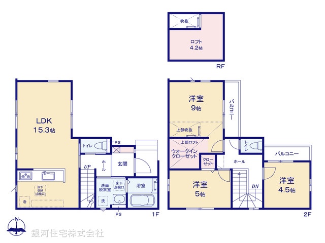 G00388420 東京都三鷹市大沢５丁目 新築一戸建て 5599万円【間取図】