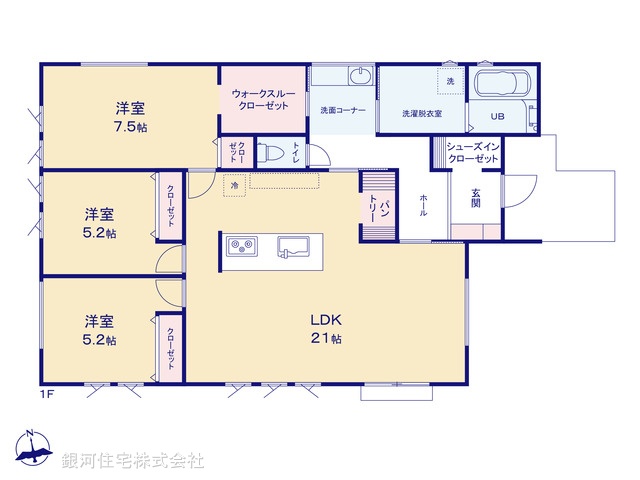 G00388430 埼玉県所沢市大字山口 新築一戸建て 4880万円【間取図】