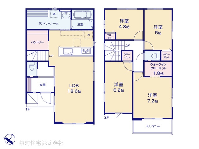 G00388444 埼玉県所沢市北原町 新築一戸建て 3599万円【間取図】