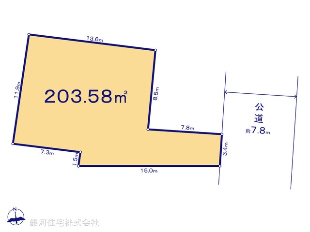 G00388520 神奈川県川崎市中原区上小田中３丁目 土地 1億2980万円【区画図】