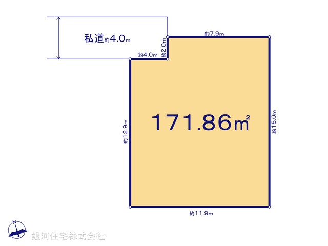 G00388525 東京都世田谷区等々力８丁目 土地 1億7600万円【区画図】