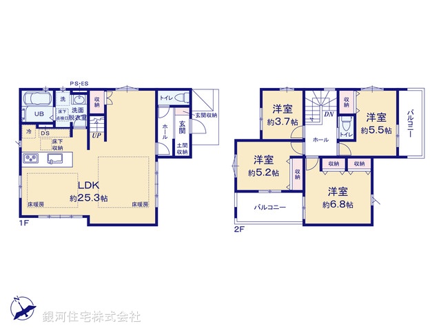 G00388556 千葉県松戸市胡録台 新築一戸建て 6399万円【間取図】