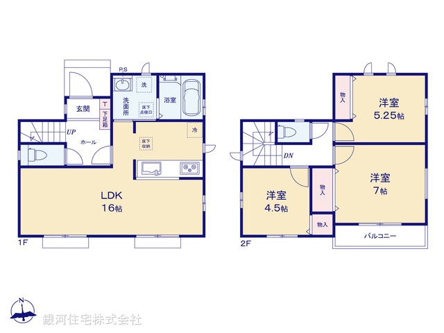 G00388620 埼玉県所沢市中新井２丁目 新築一戸建て 3390万円【間取図】