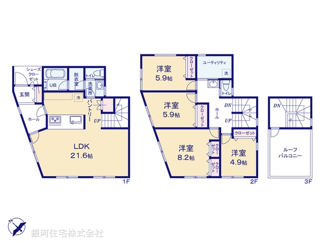 G00388646 東京都町田市真光寺２丁目 新築一戸建て 6280万円【間取図】