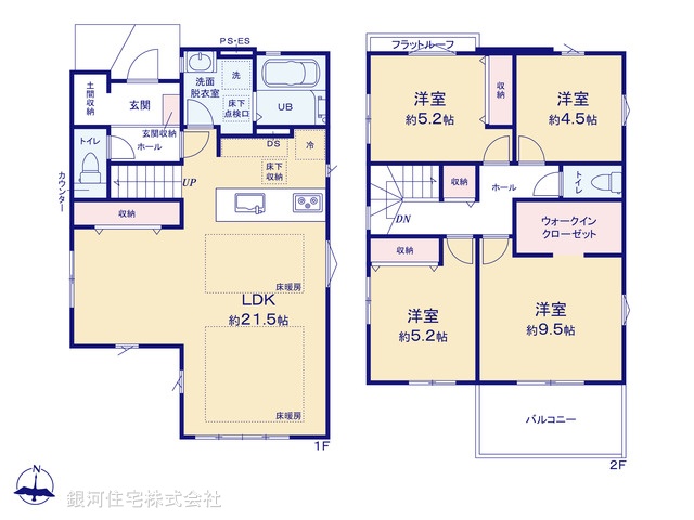 G00388651 神奈川県横浜市金沢区六浦東３丁目 新築一戸建て 5799万円【間取図】