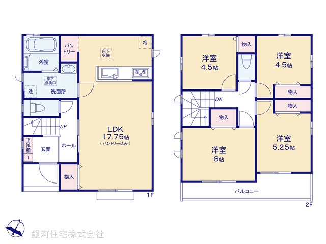 G00388661 東京都東村山市恩多町３丁目 新築一戸建て 4690万円【間取図】
