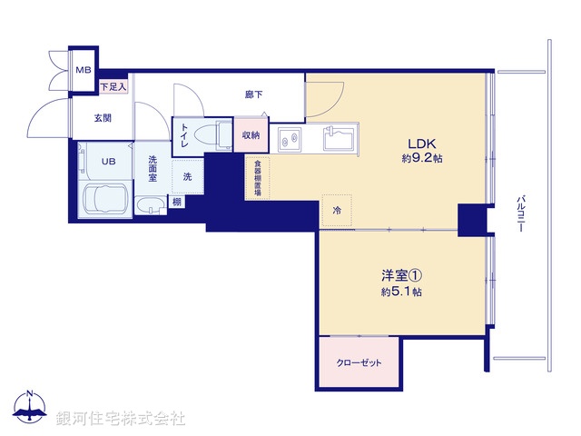 G00388739 東京都目黒区大橋２丁目 中古マンション 4299万円【間取図】
