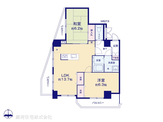 G00388828 東京都足立区千住４丁目 中古マンション 5880万円【間取図】