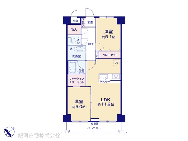 G00388884 神奈川県横浜市鶴見区生麦１丁目 中古マンション 3499万円【間取図】