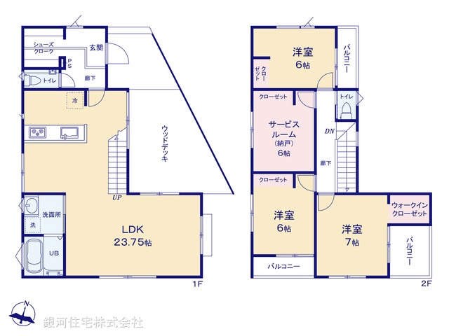 G00388965 東京都東村山市萩山町２丁目 新築一戸建て 5990万円【間取図】