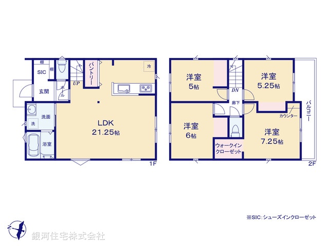 G00388985 神奈川県横須賀市湘南鷹取５丁目 新築一戸建て 4390万円【間取図】