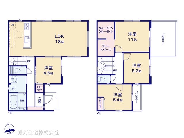 G00389029 埼玉県所沢市東狭山ヶ丘３丁目 新築一戸建て 4998万円【間取図】