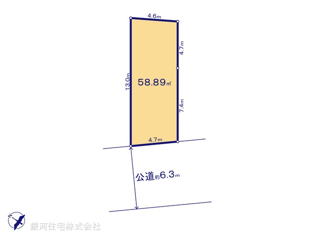 G00389087 埼玉県草加市瀬崎２丁目 土地 2300万円【区画図】