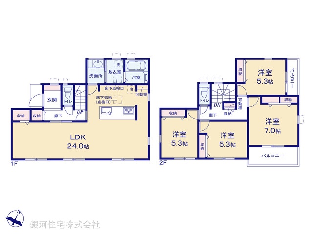 G00389092 神奈川県横浜市青葉区荏田西２丁目 新築一戸建て 9980万円【間取図】