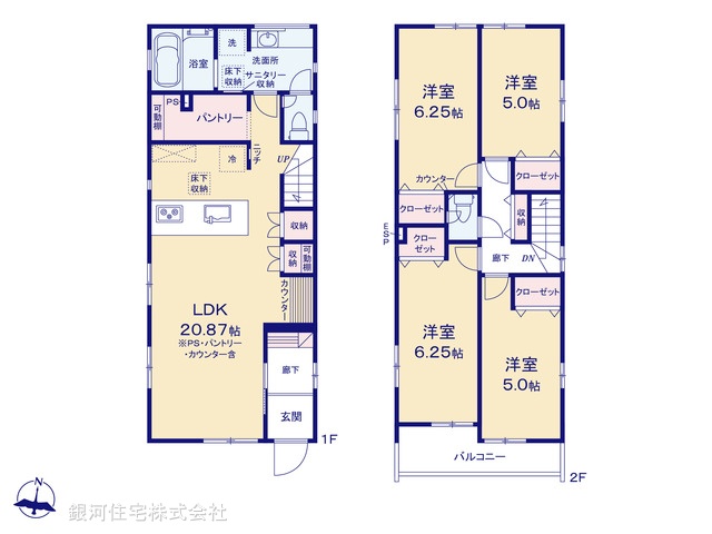 G00389116 東京都練馬区石神井台８丁目 新築一戸建て 7680万円【間取図】