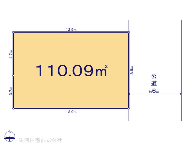 G00389186 埼玉県所沢市大字北秋津 土地 3780万円【区画図】