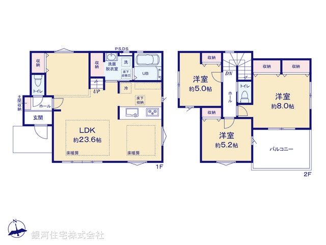 G00389285 神奈川県藤沢市本藤沢２丁目 新築一戸建て 5799万円【間取図】