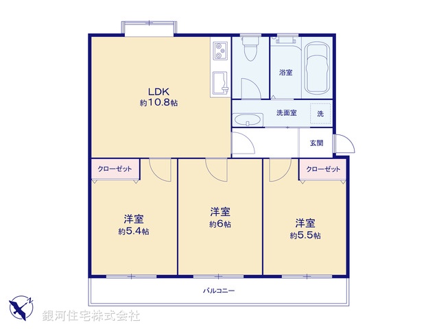 G00389408 神奈川県横須賀市桜が丘２丁目 中古マンション 1080万円【間取図】