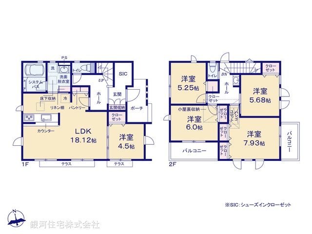 G00389504 神奈川県横浜市栄区東上郷町 新築一戸建て 5780万円【間取図】
