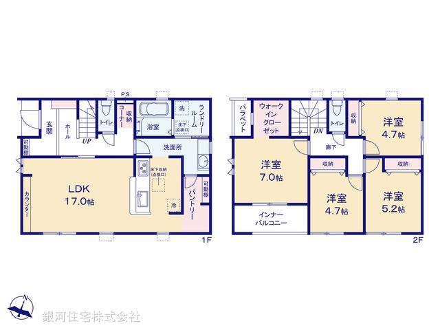 G00389602 埼玉県草加市新里町 新築一戸建て 5499万円【間取図】
