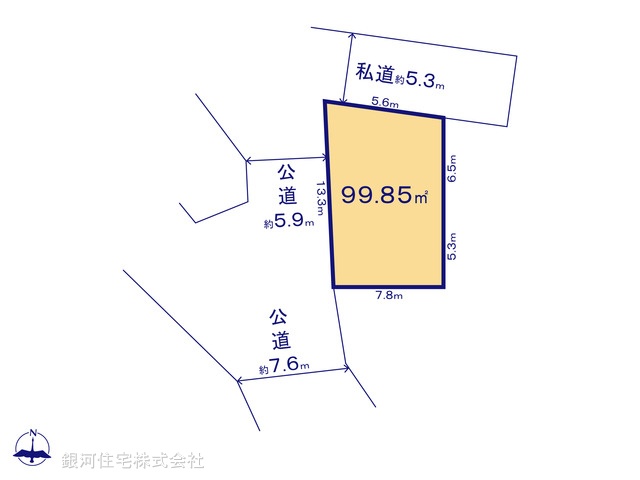 G00389656 千葉県千葉市中央区稲荷町１丁目 土地 3490万円【区画図】